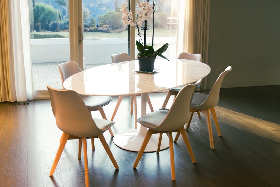 White dining table